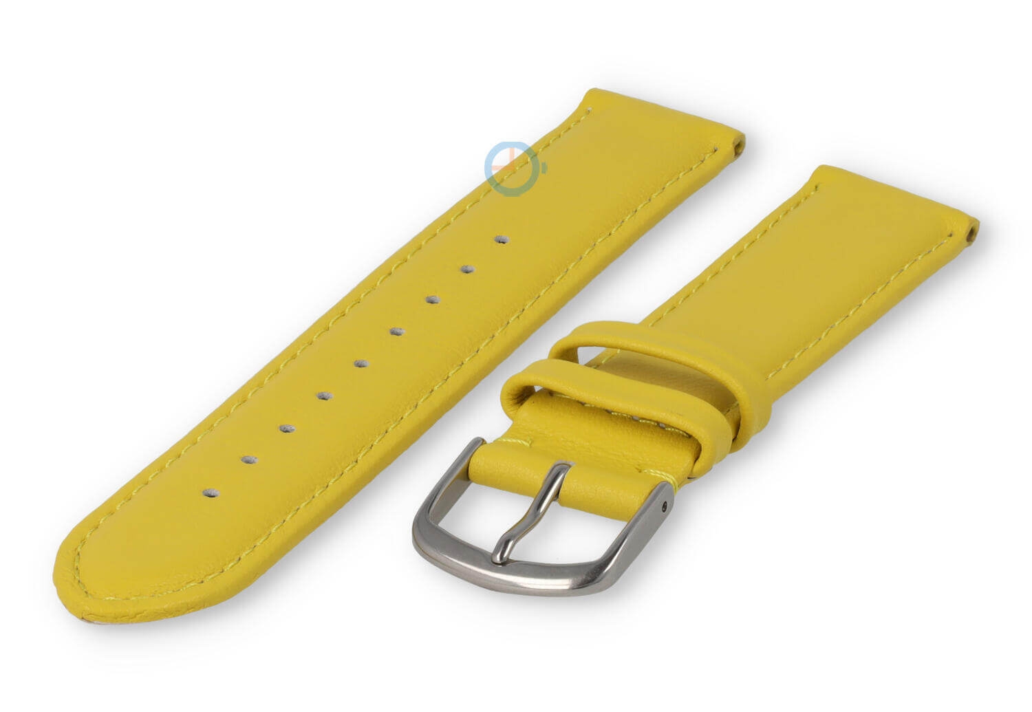 18mm horlogeband glad leer - geel
