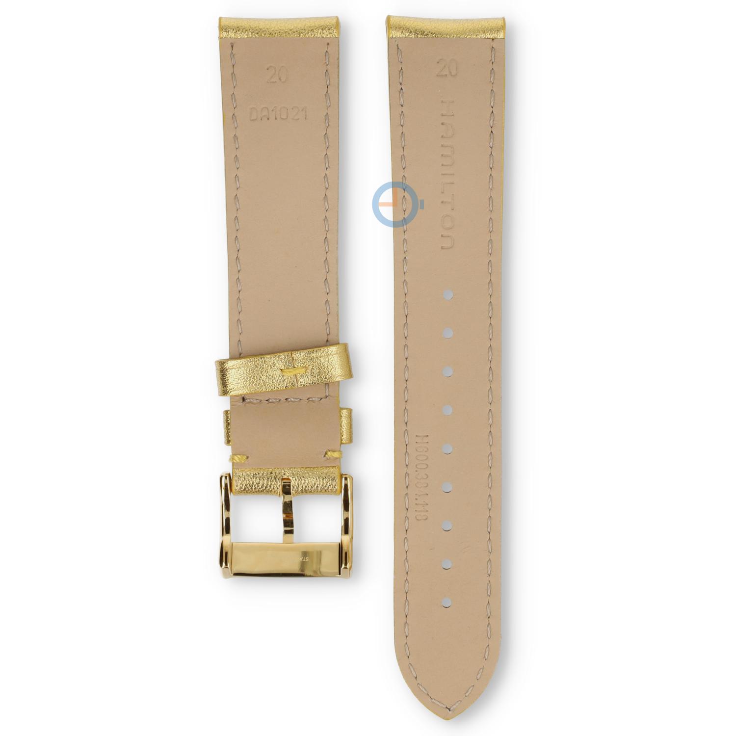 Hamilton horlogeband H38436830 - goud leer