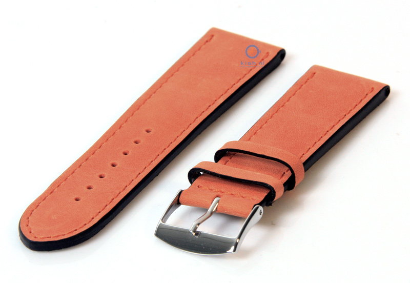 Horlogeband 24mm kalfsleer oranje