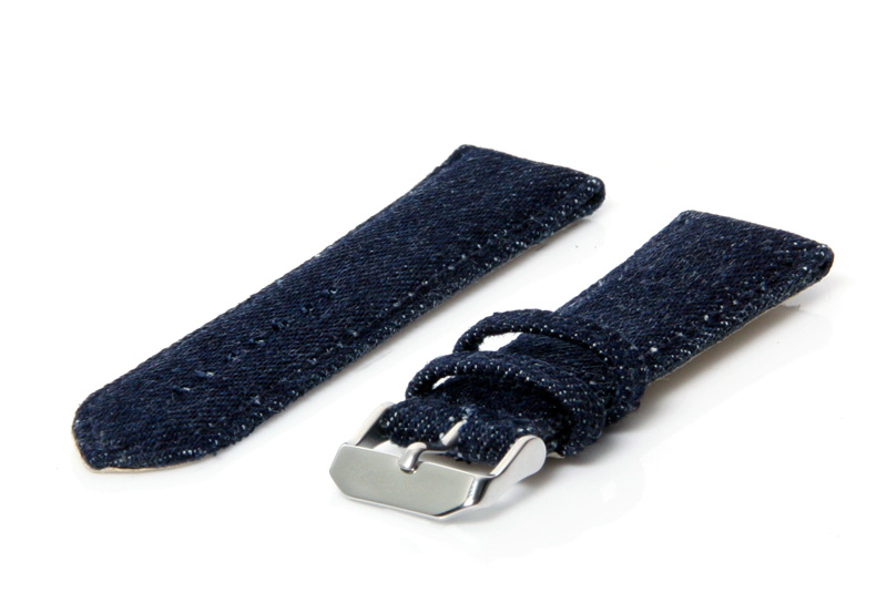 Horlogeband 22mm denim