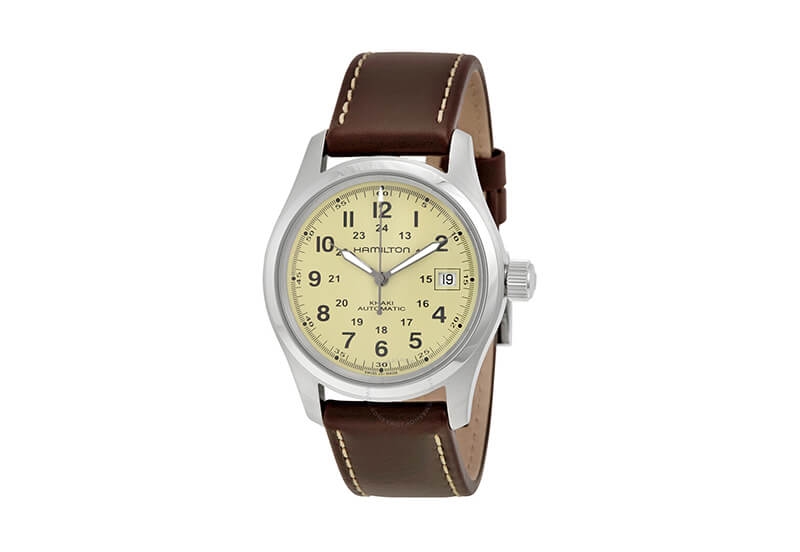 Hamilton horlogeband H70455523 - bruin leer