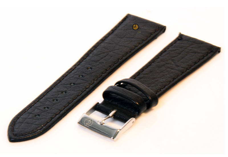 Horlogeband 20mm zwart buffelleer