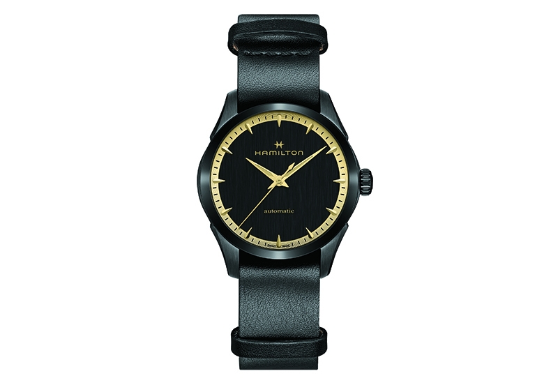 Hamilton horlogeband H32255730 - zwart leer