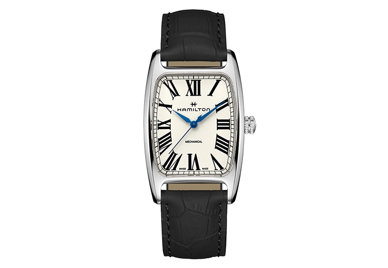 Hamilton horlogeband H13519711 - zwart leer