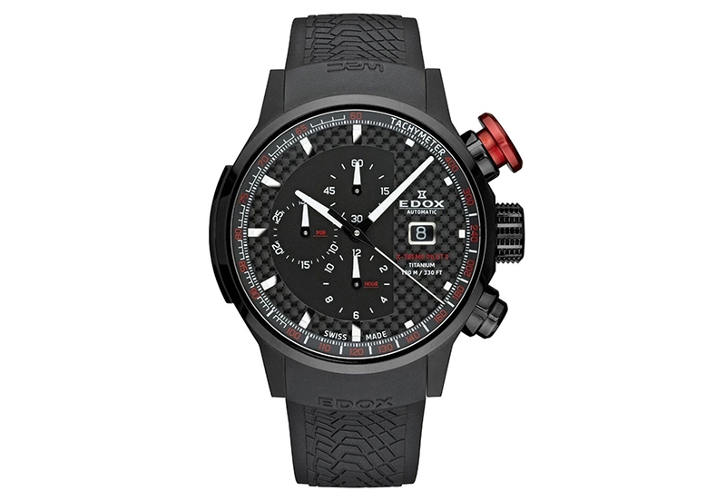 Edox Chronorally 30001 horlogeband zwart