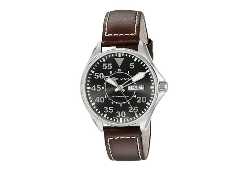 Hamilton horlogeband H64425535 - bruin leer