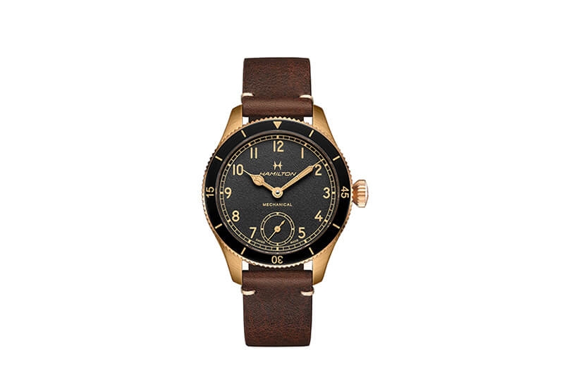 Hamilton horlogeband H76709530 - bruin leer
