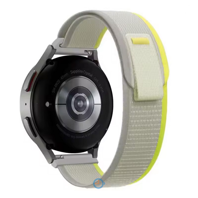 20mm Trail nylon loop horlogeband - grijs geel