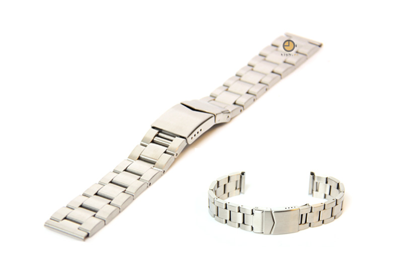 Horlogeband 18mm staal mat zilver