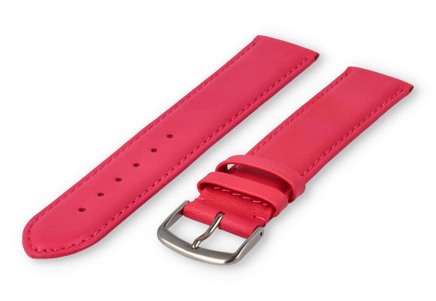 XL horlogeband glad leer - 20mm - roze