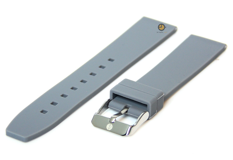 Horlogeband 18mm grijs siliconen glad