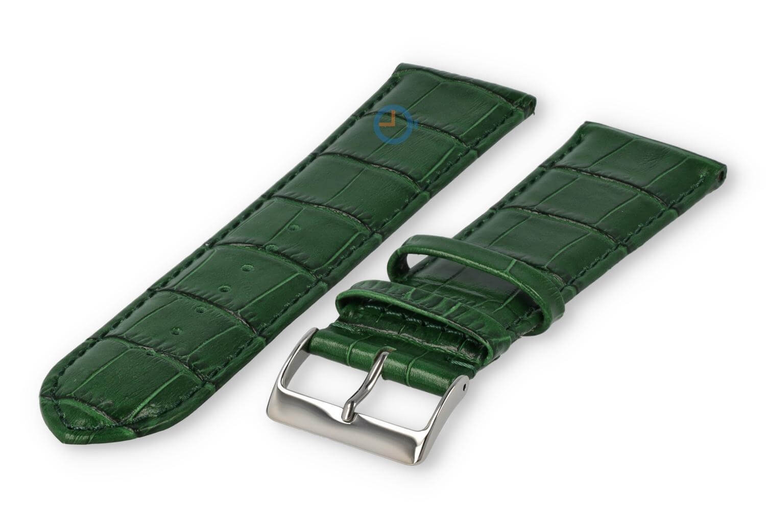 XL horlogeband van kalfsleer - 26mm - jachtgroen