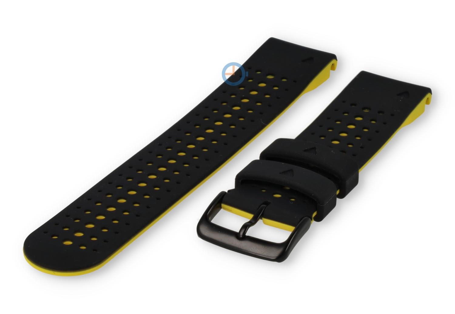 QuickFit 22mm bandje - Garmin Fenix 7 - zwart/geel