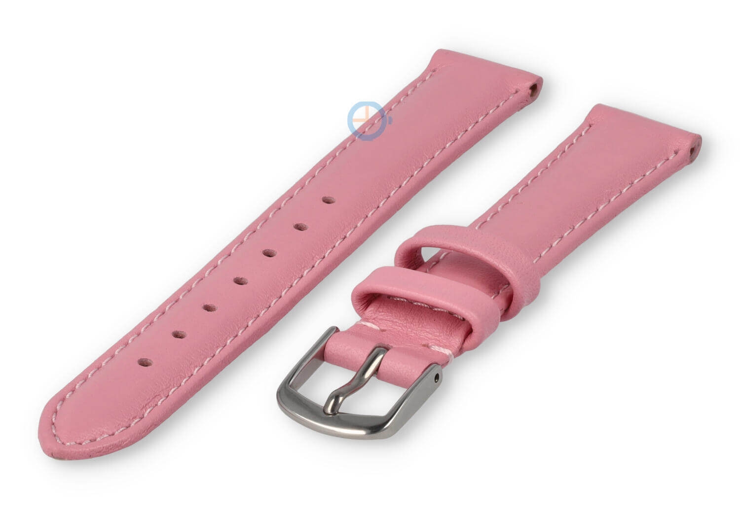 12mm horlogeband glad leer - lichtroze