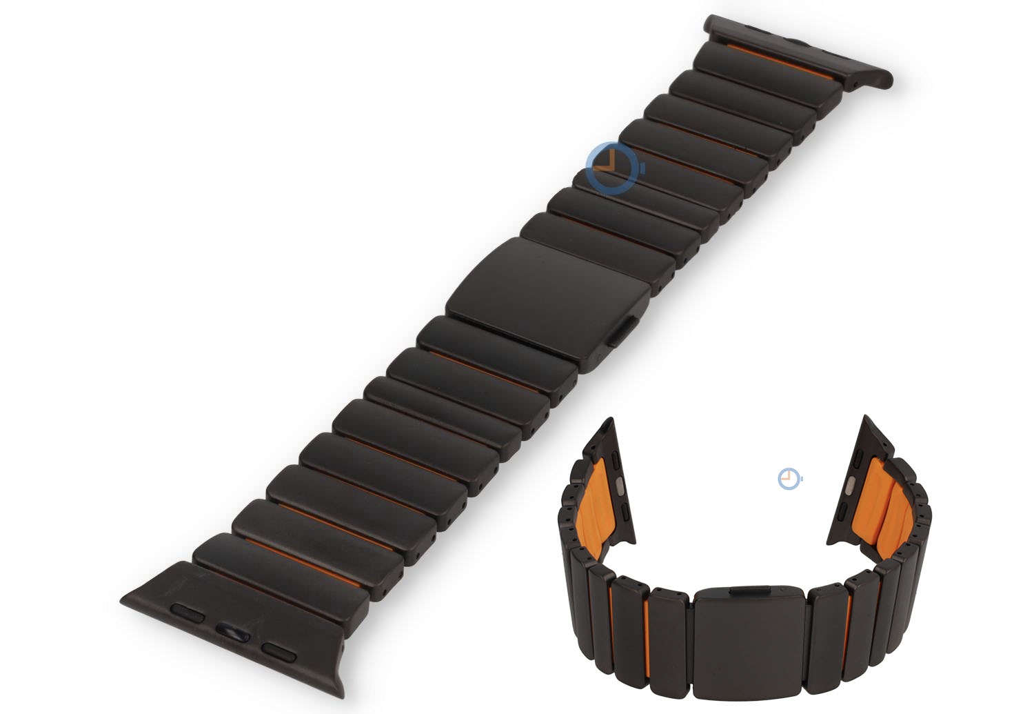 Stalen horlogeband Apple Watch 49mm - black/orange