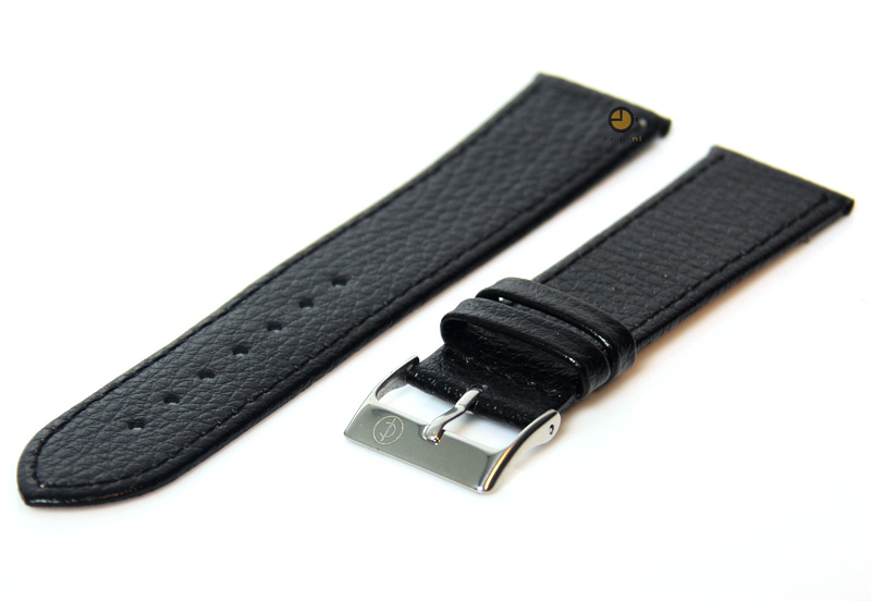 Horlogeband 22mm zwart bizonleer