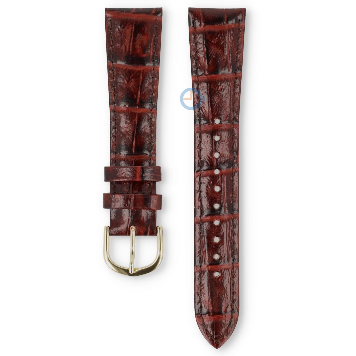 Universele 20mm bordeaux leren horlogeband - Pulsar