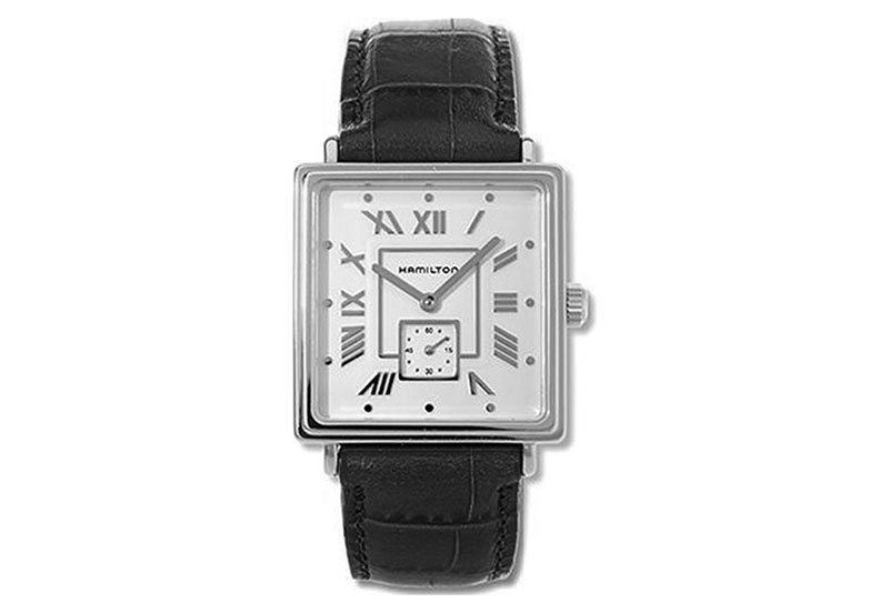 Hamilton horlogeband H22311754 - zwart leer