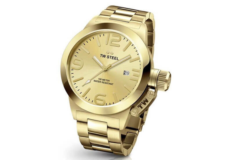 TW Steel Canteen CB102 horlogeband goud - 24 mm