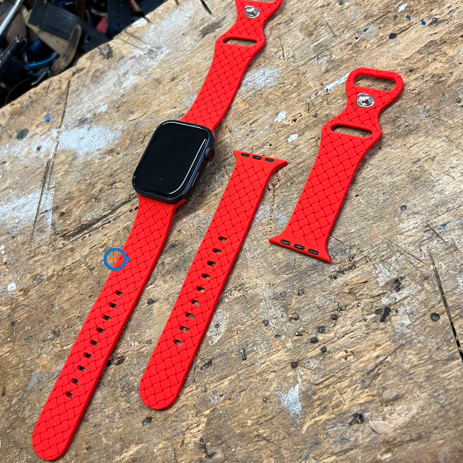 Siliconen vlechtbandje - Apple Watch 45mm - rood