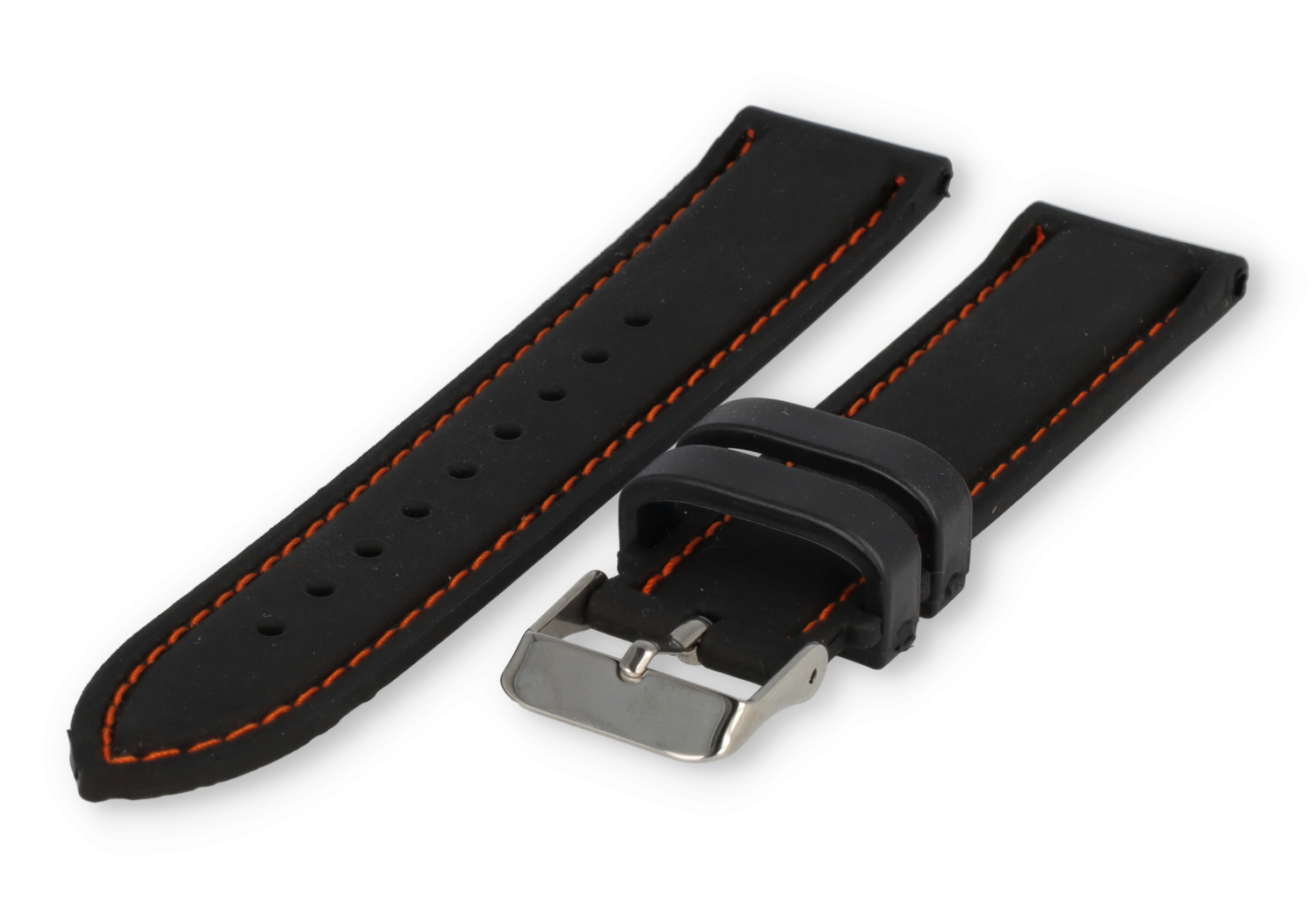 20mm siliconen bandje met oranje stiksels