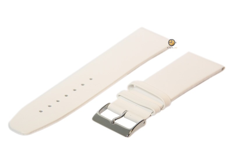 Horlogeband 24mm leer wit naadloos