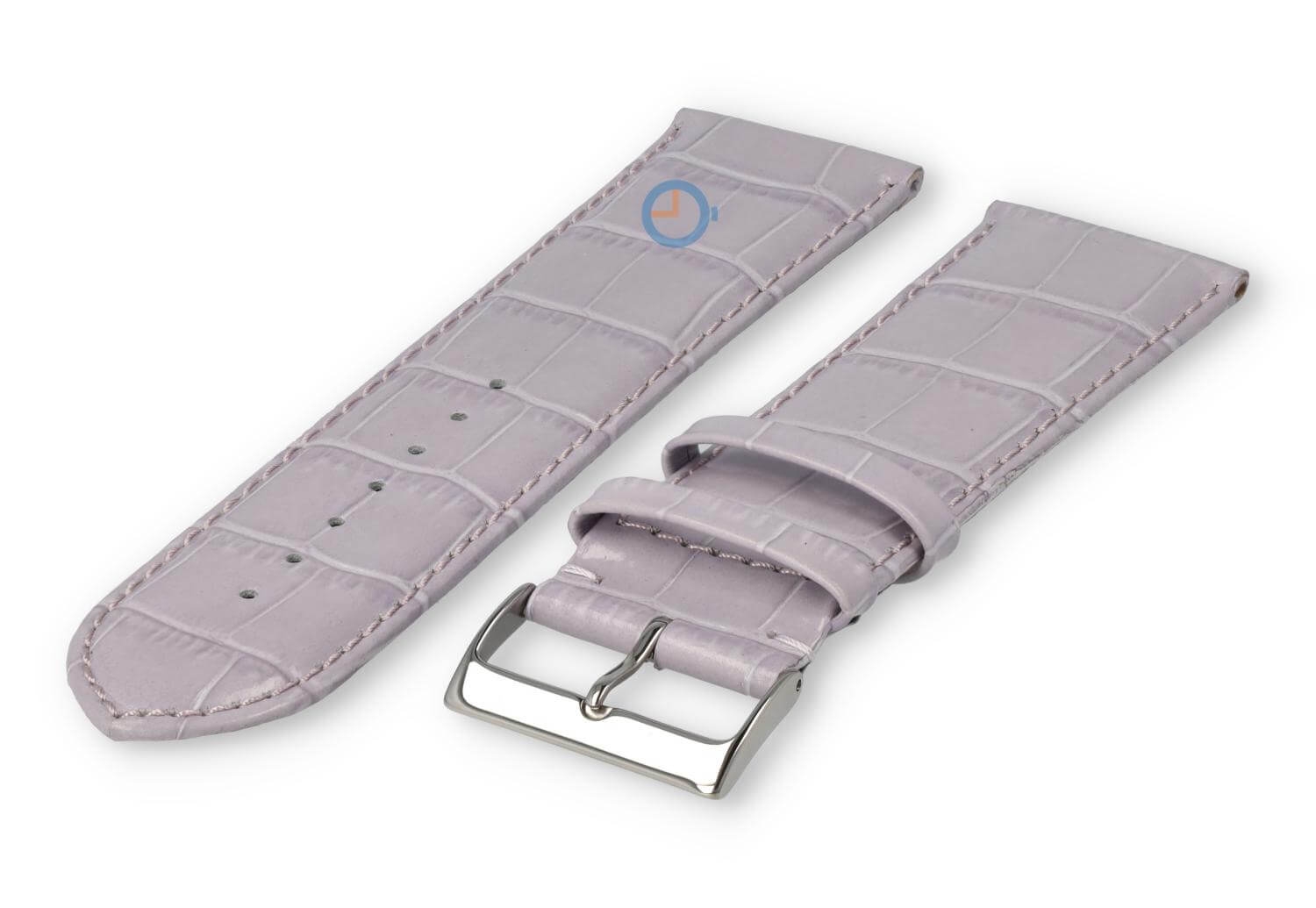 Kalfsleder XL band met croco-reliëf - 28mm - lavendel