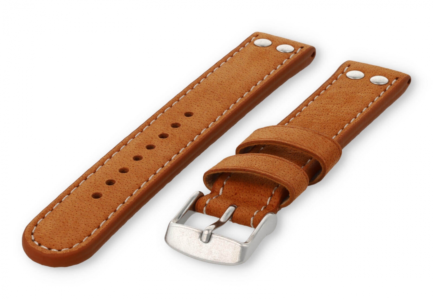 Flieger horlogeband 18mm cognacbruin leer