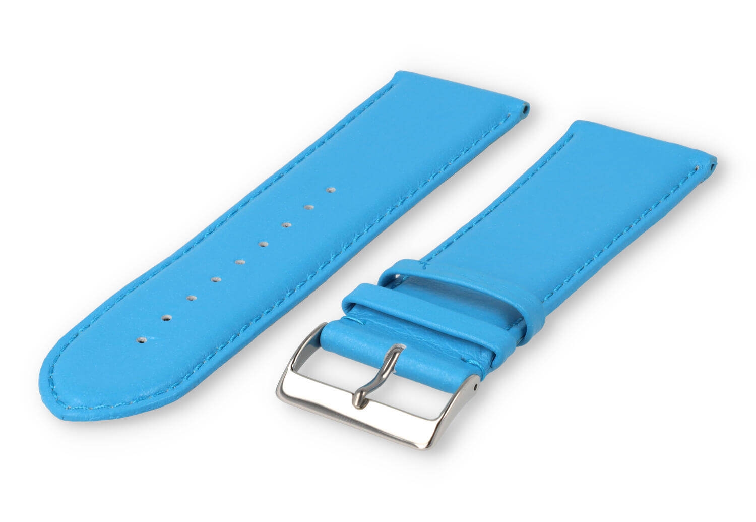 XL horlogeband glad leer - 28mm - laguna