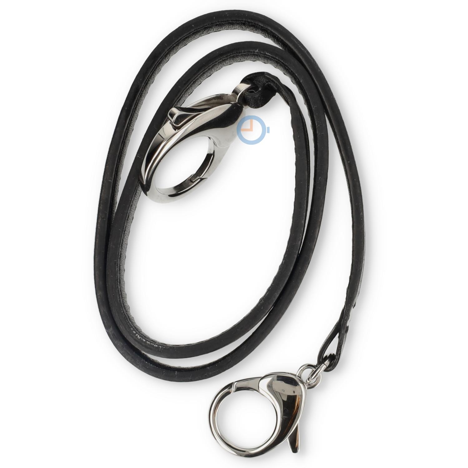 Universele Zwart leren riem met 2 haken - Seiko