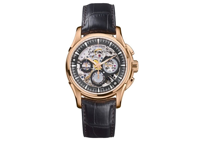 Hamilton horlogeband H32686791 - zwart leer