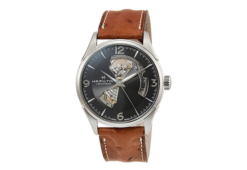 Hamilton horlogeband H32705581 - bruin leer