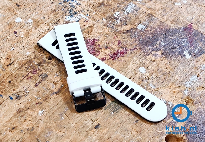 20mm siliconen horlogeband - wit/zwart