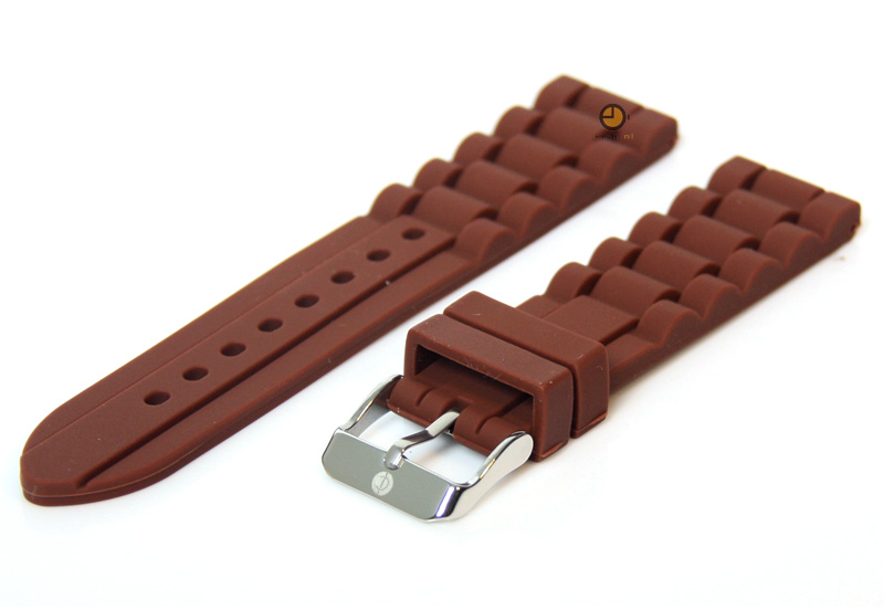 Siliconen horlogeband 20mm bruin