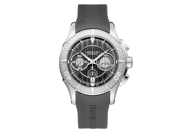 Hamilton horlogeband H37616331 - zwart siliconen