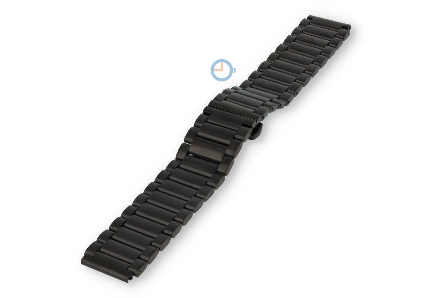 Matzwarte horlogeband van staal - 18mm