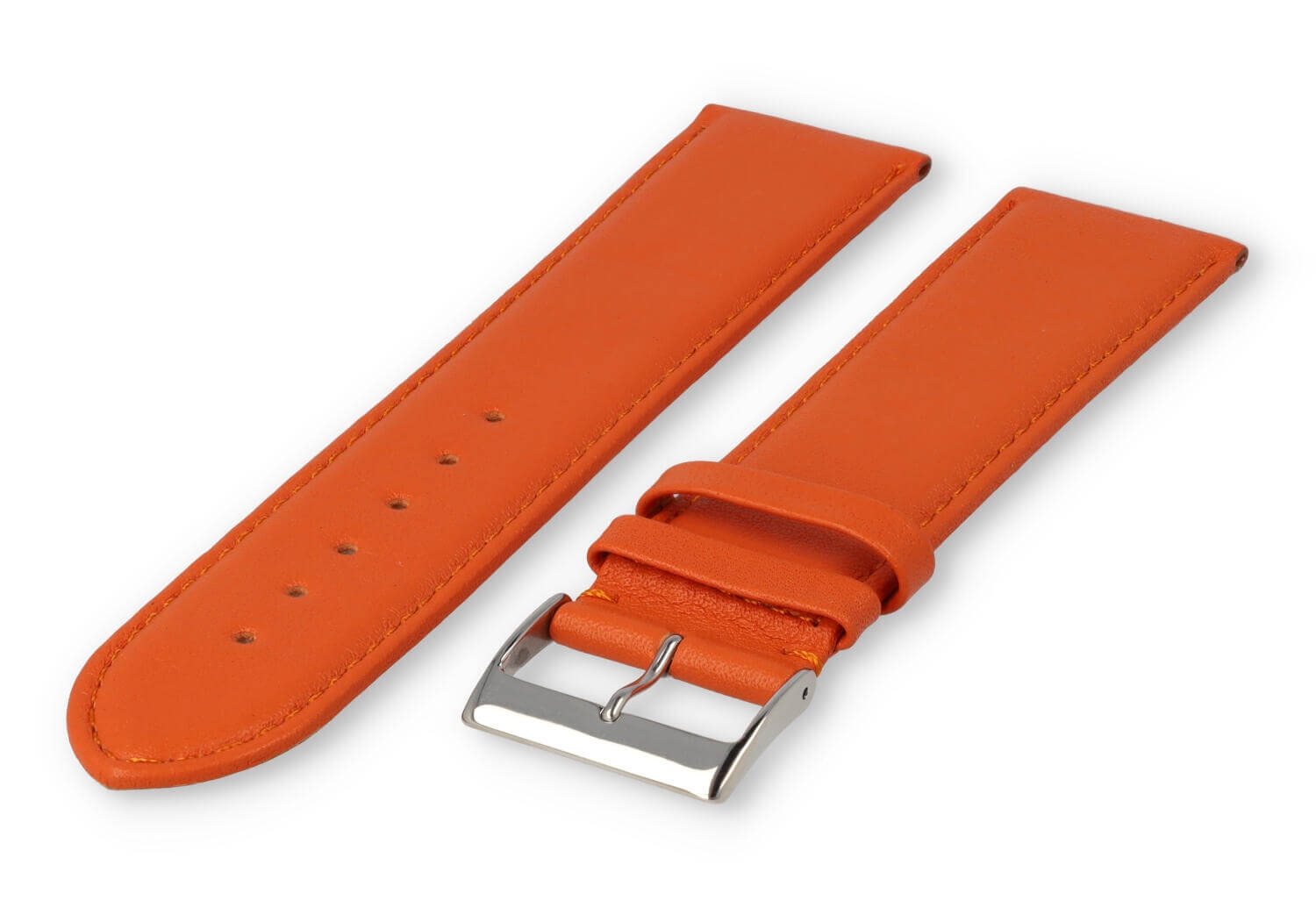 XL horlogeband glad leer - 24mm - oranje