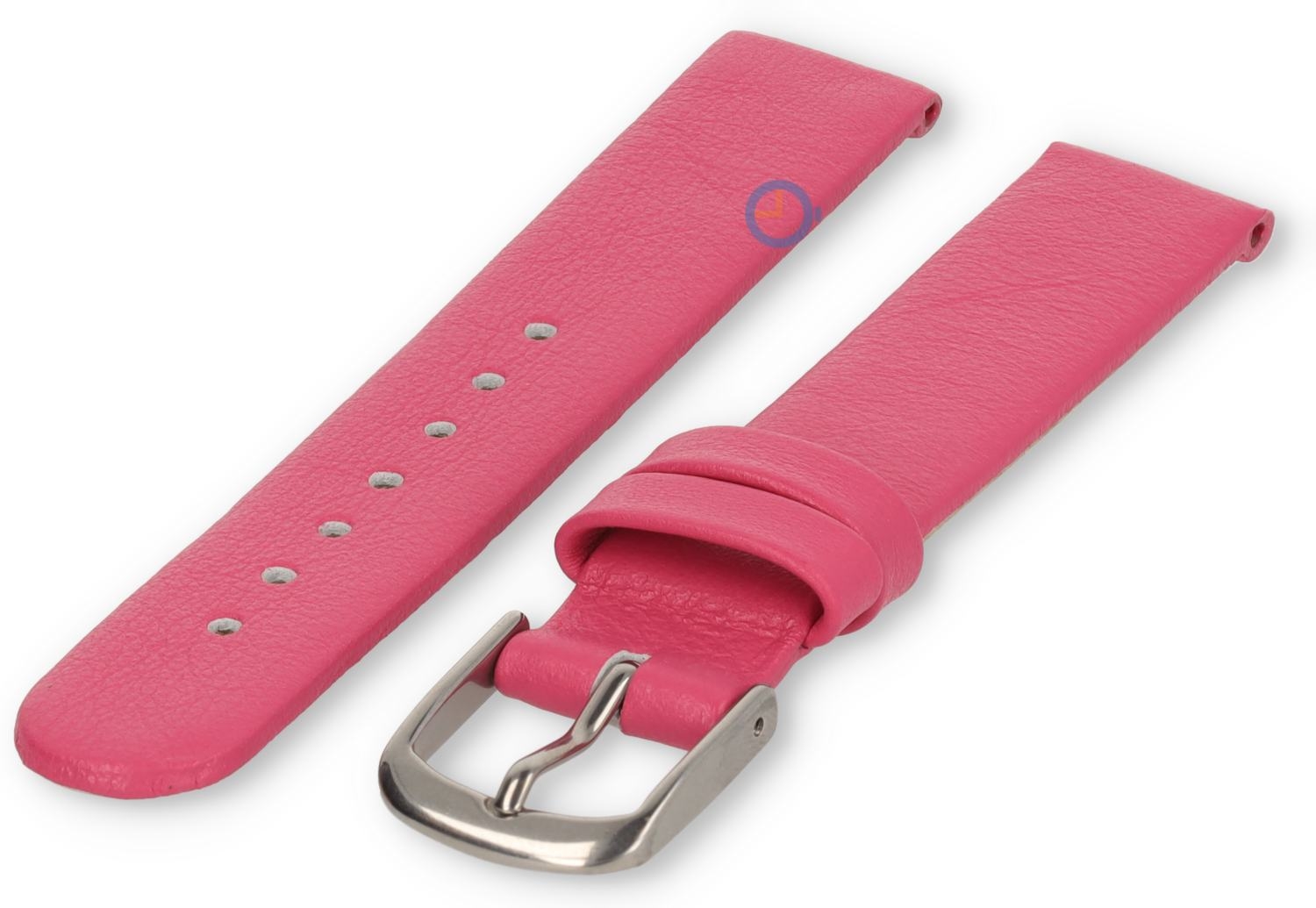 Extra korte horlogeband - 16mm - framboos-roze