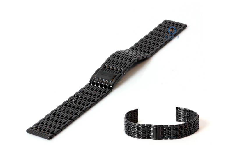 Horlogeband 18mm staal zwart mat
