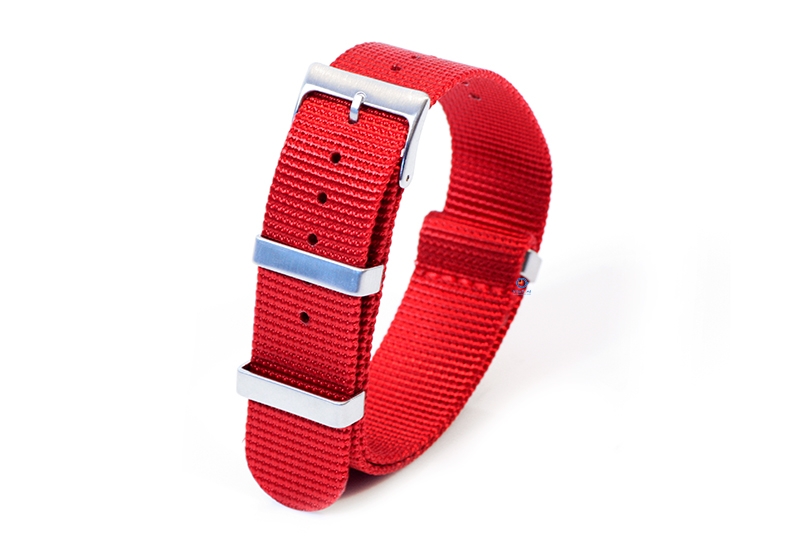 Horlogeband 20mm nylon rood
