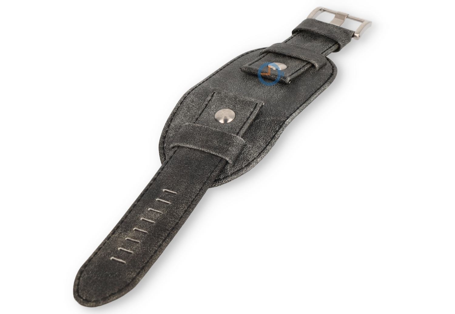 Universele 24mm grijs leren horlogeband - Agnis B
