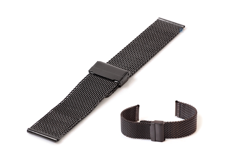 Milanese horlogeband 24mm zwart (grof)