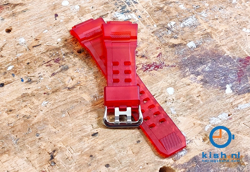 Casio G-Shock GW-9400 horlogeband rubber - rood transparant