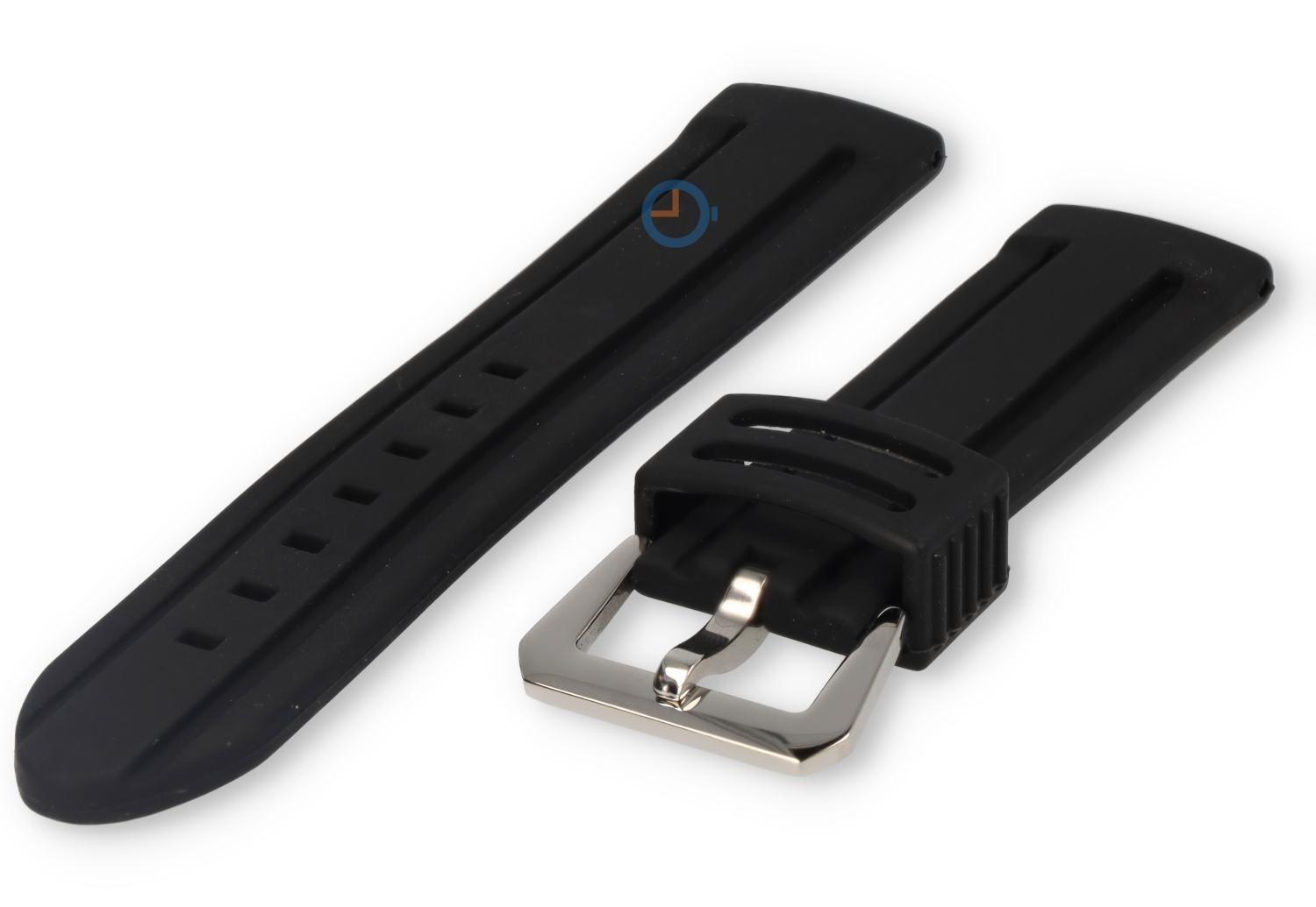 Waterdichte horlogeband van siliconen - 22mm - black