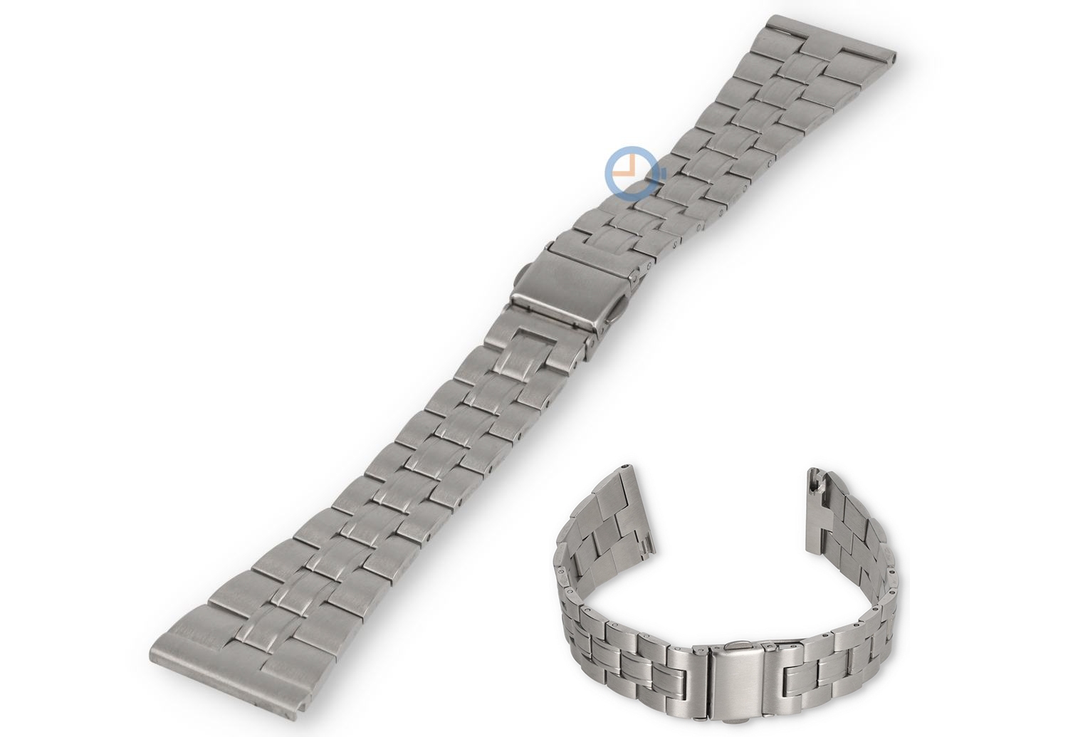 22/18mm horlogeband mat staal - silver