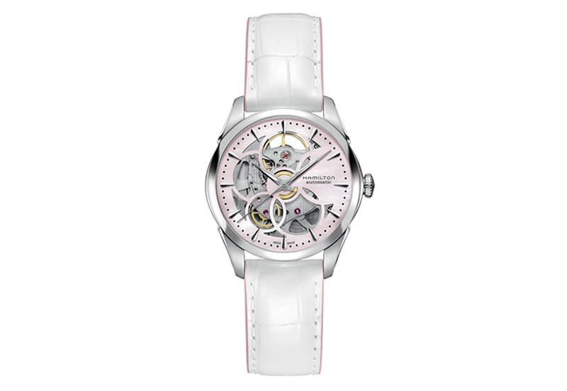 Hamilton horlogeband H32405871 - wit leer