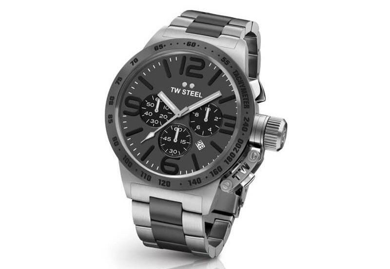 TW Steel Canteen CB203 horlogeband zwart - 22mm