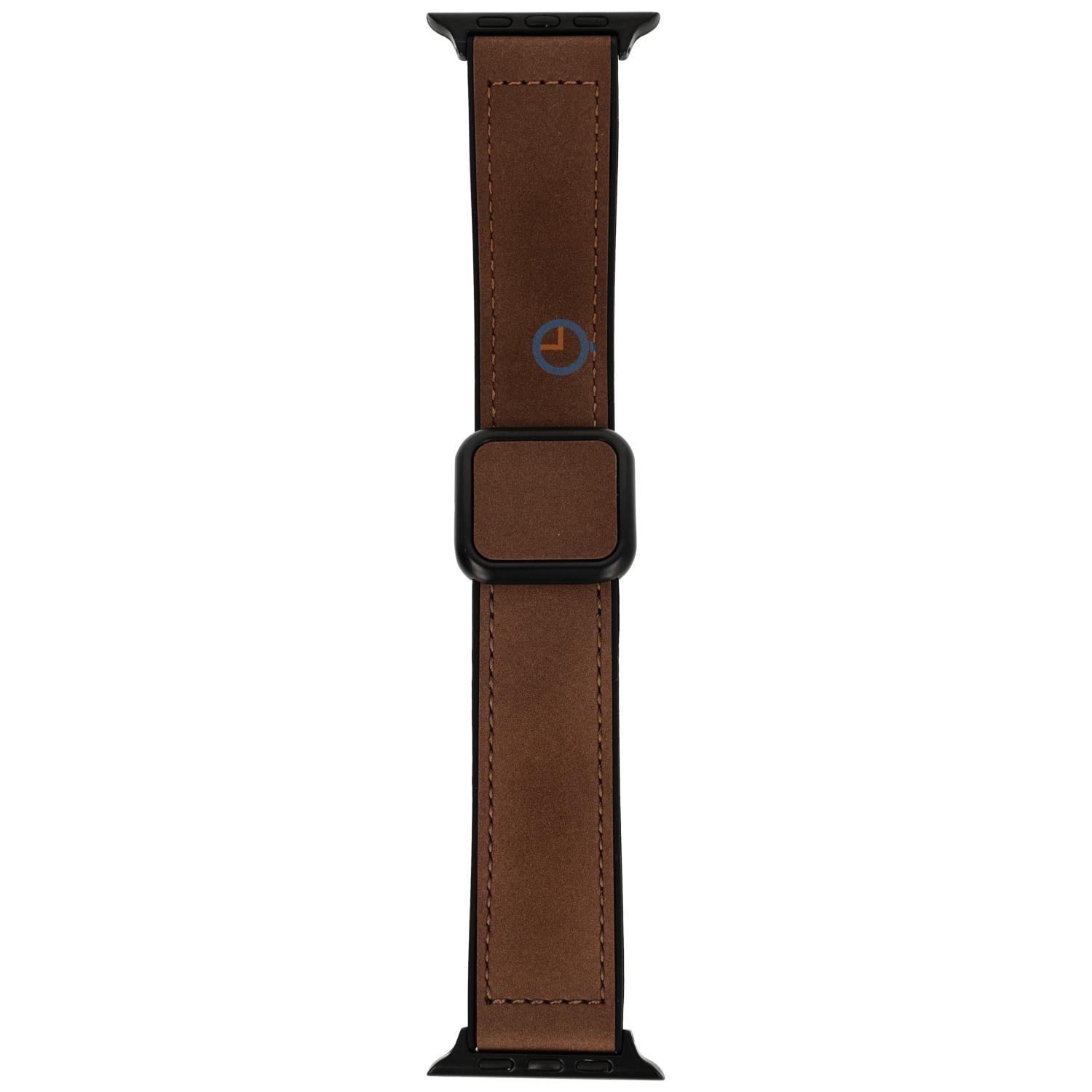 Luxe leren band Apple 45mm - Dark brown