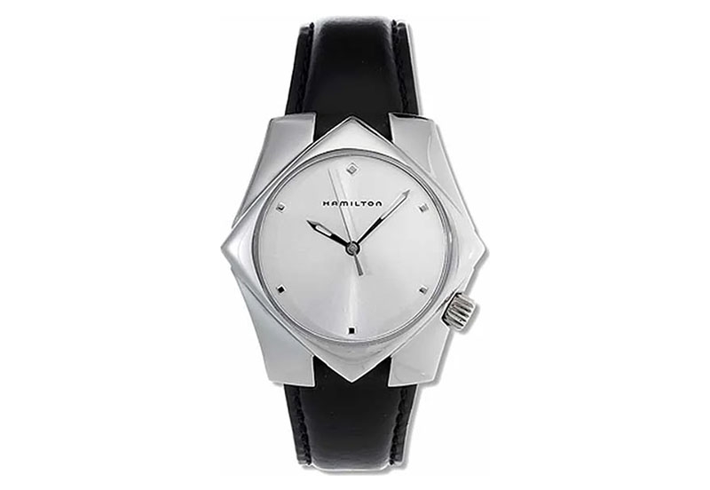 Hamilton horlogeband H23411752 - zwart leer