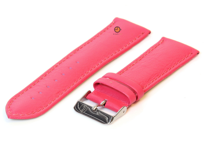 Horlogeband 22mm roze kalfsleer